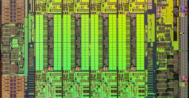 An Intel E5-1600 v3 processor die