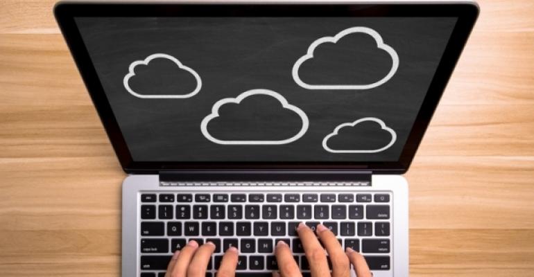 Clouds drawn a laptop display
