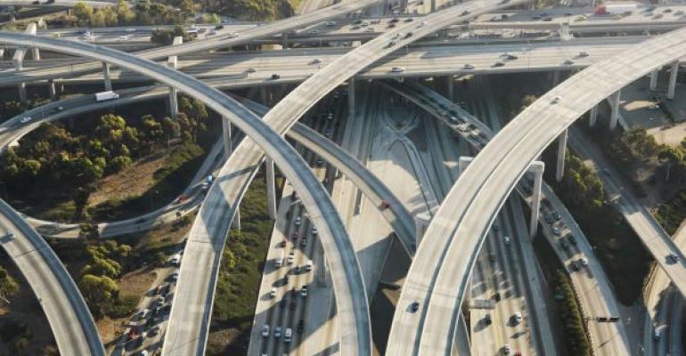 Los Angeles area freeway interchange
