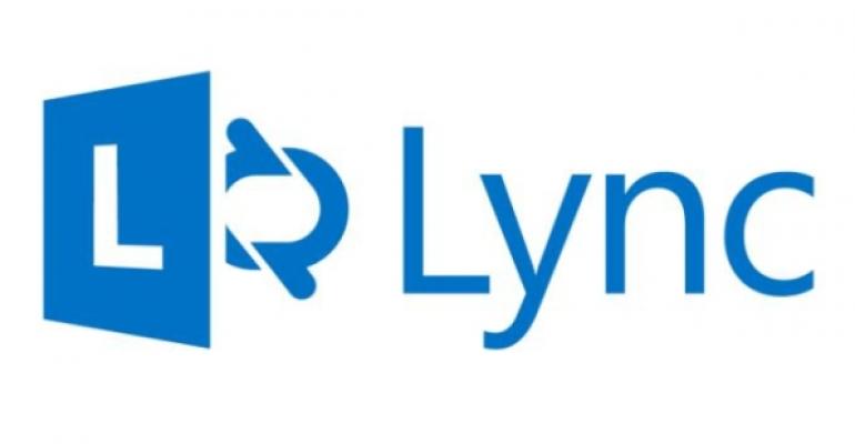 Microsoft Lync Logo in blue on white background