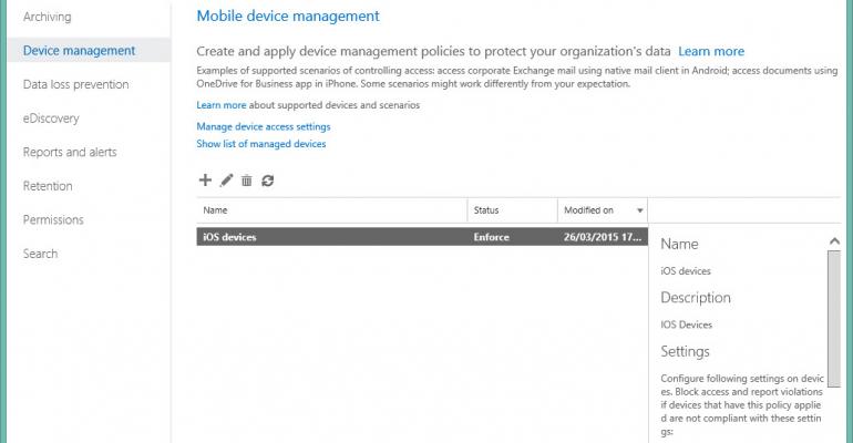 MDM for Office 365 - better than EAS policies, but not quite full mobile device management