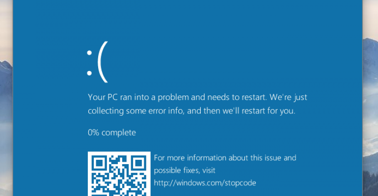 Latest Windows 10 build displays QR Codes on crash