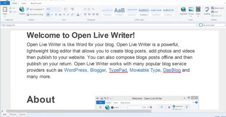 Microsoft LiveWriter released as Open Live Writer in the Windows Store