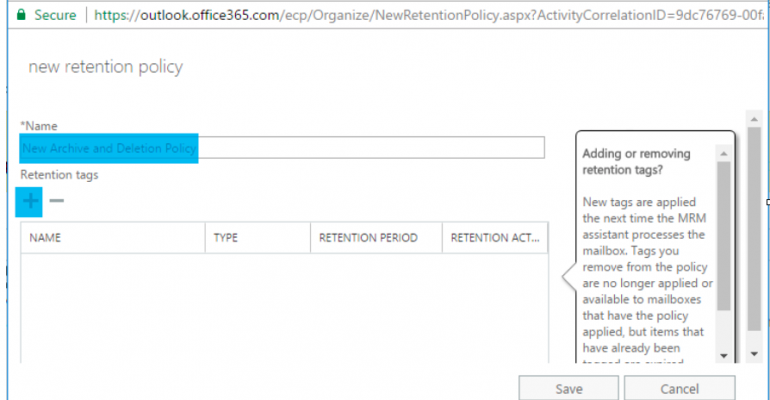 How to Create a Retention Policy and Apply it to User Mailboxes in Exchange Online