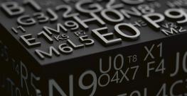 3D illustration of numbers and letters in black