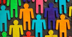 different colored figures representing diversity and inclusion