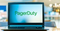 PagerDuty logo on laptop screen