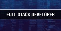 "Full stack developer" written over code